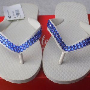 Girls Swarovski Crystal Flip Flops